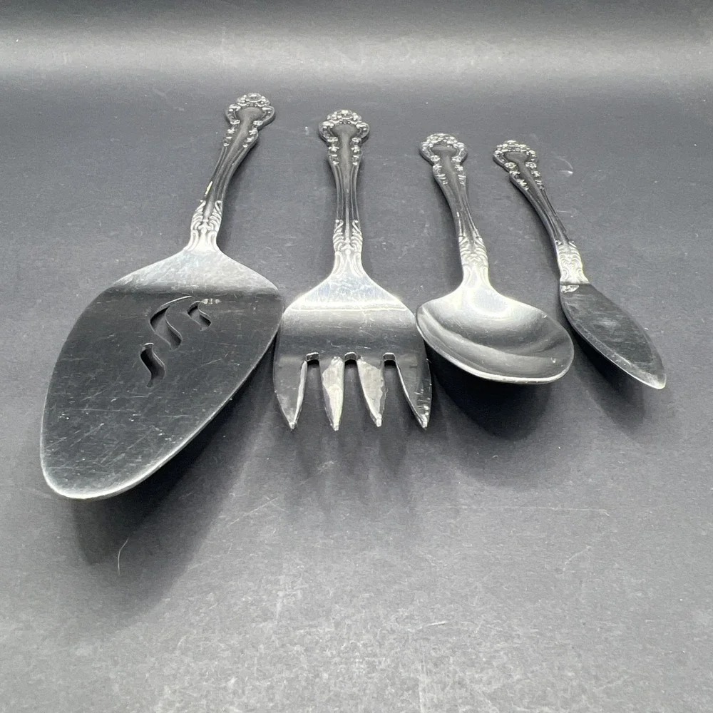 Set of 4 Vintage Ekco Eterna BEAUMONT Stainless Steel Serving Pieces